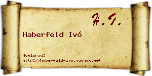 Haberfeld Ivó névjegykártya